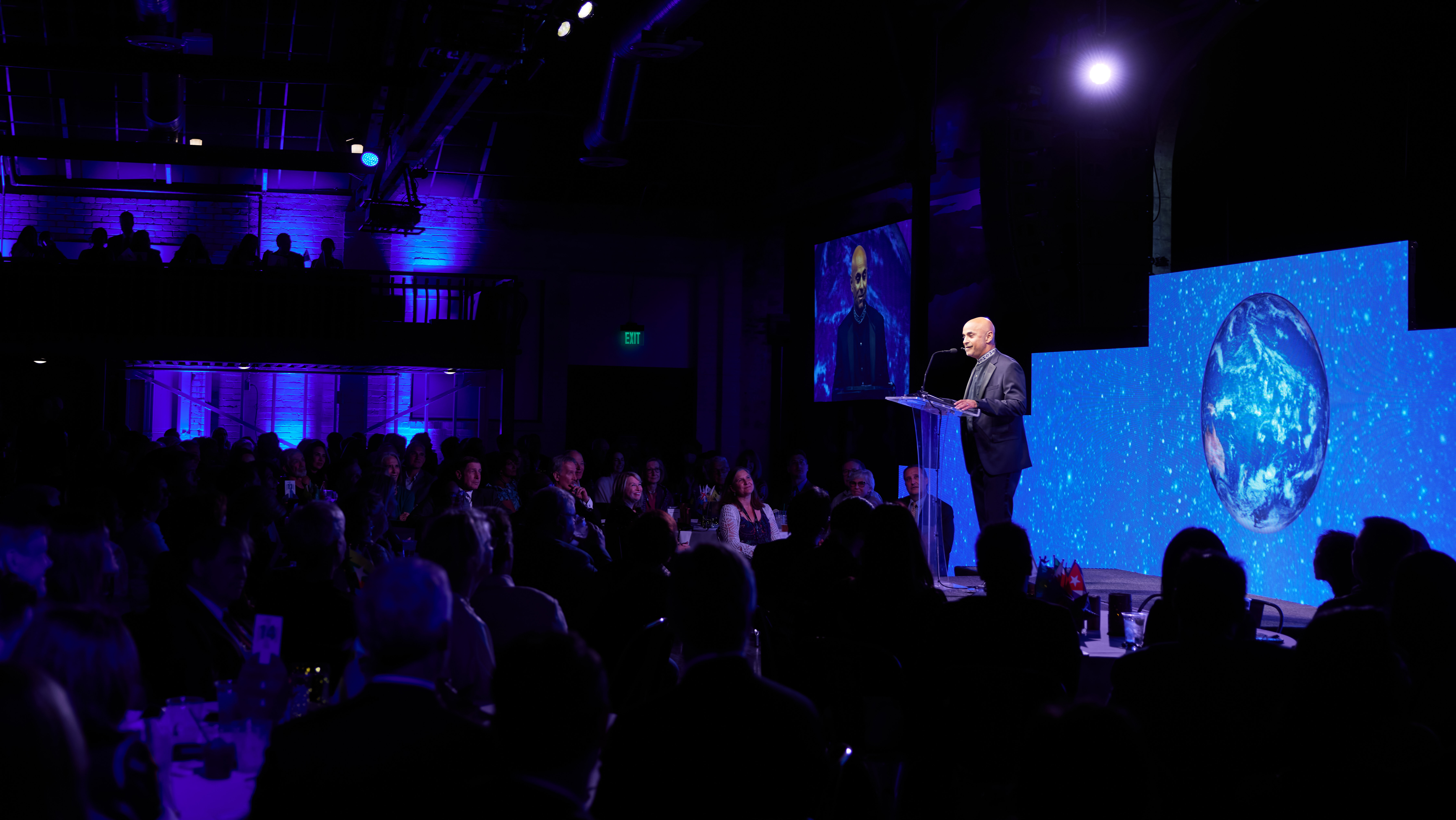 Sanjeev Khagram, Thunderbird's Director General and Dean, speaking at the One Global Gala on Saturday, April 9, 2022.