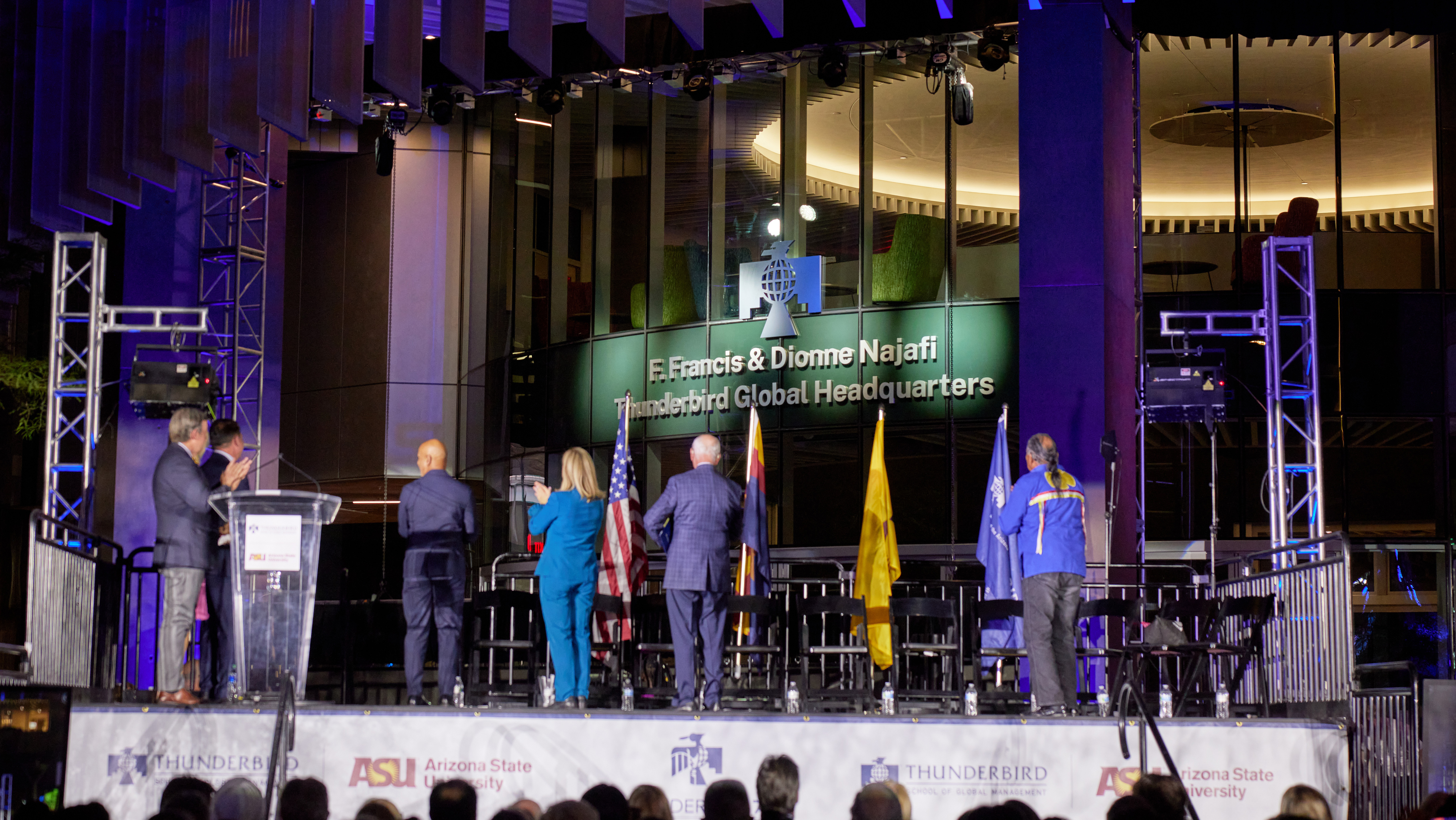 On Friday, April 8, the Thunderbird School of Global Management unveiled the name of its new headquarters building during the Grand Opening and Global Reunion event.