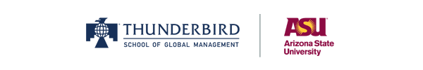 The official co-branded Thunderbird School of Global Management and Arizona State University wordmark.