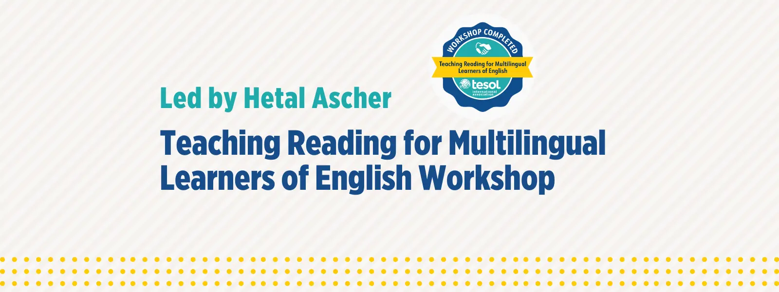 NEW! Teaching Reading for Multilingual Learners of English Workshop ...