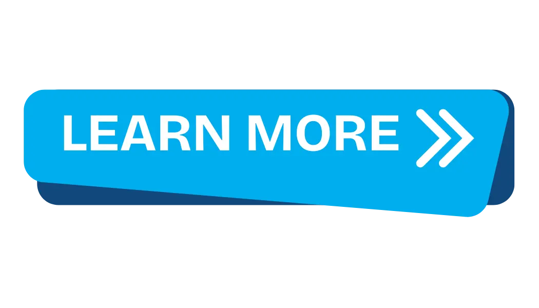 Blue button with "learn more" text