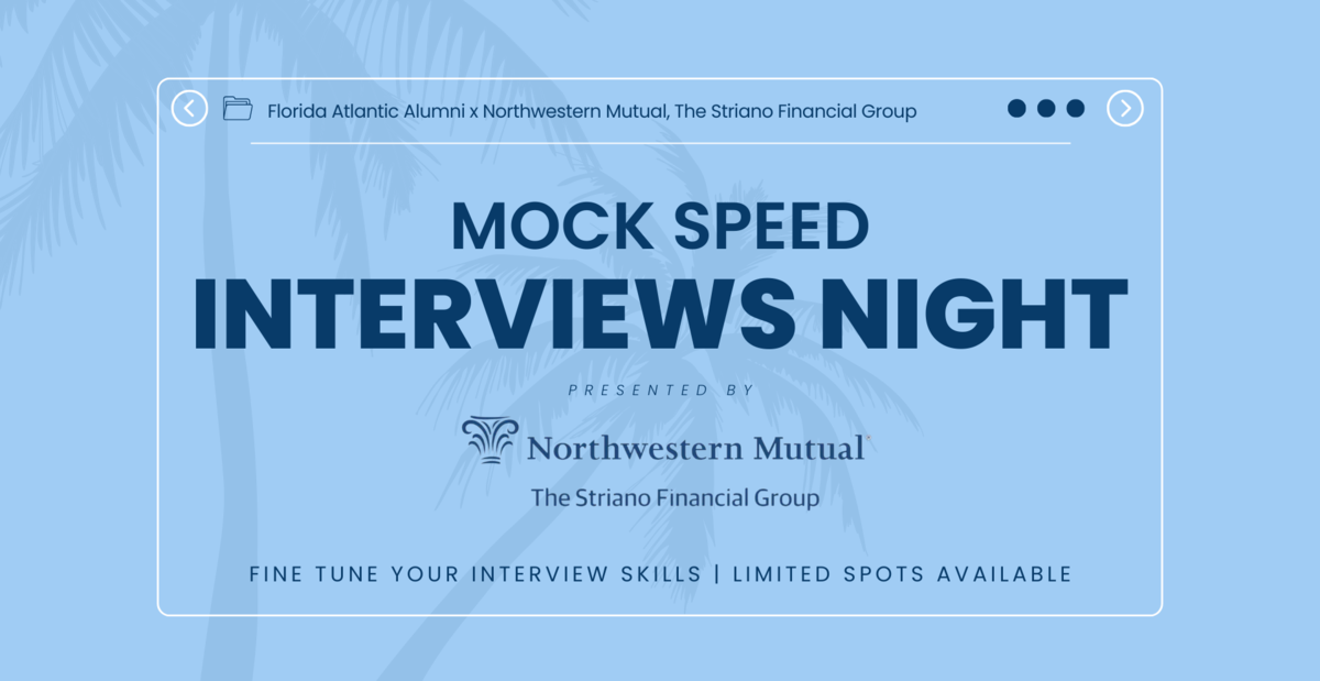 Mock Speed Interviews Night | Florida Atlantic University