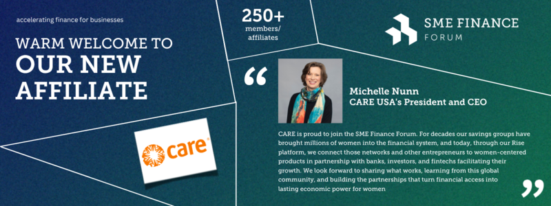 CARE, a Global Organization Advancing Women’s Economic Empowerment, Joins the SME Finance Forum