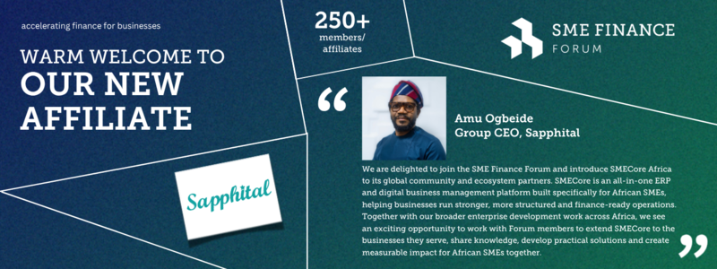 Sapphital, an African Enterprise Development and Technology Company, Joins the SME Finance Forum
