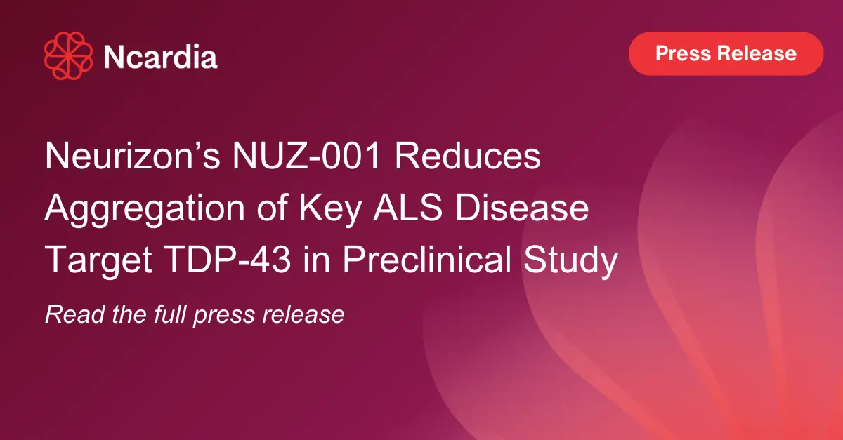 Press release: Neurizon's NUZ-001 Reduces Aggregation of Key ALS Disease Target TDP-43 in Preclinical Study